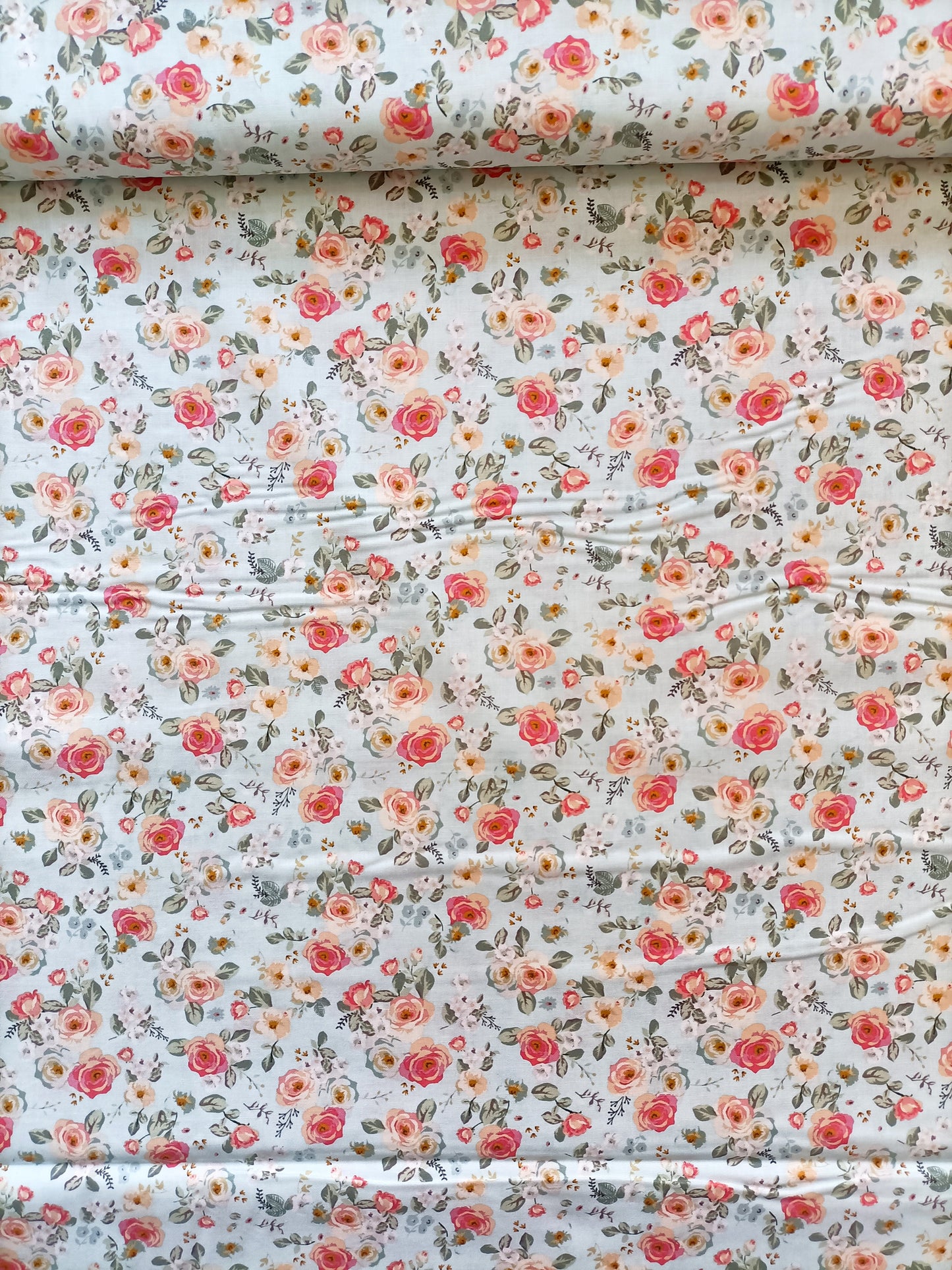 Cotton Fabric - Gingham Gardens Floral Aqua - Riley Blake