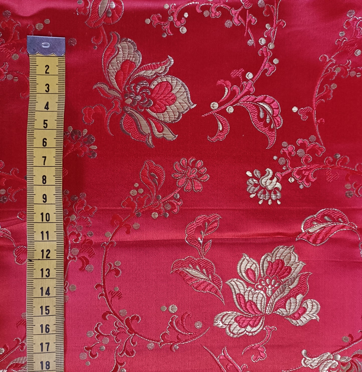 Red Satin Brocade - Fabric Rescue