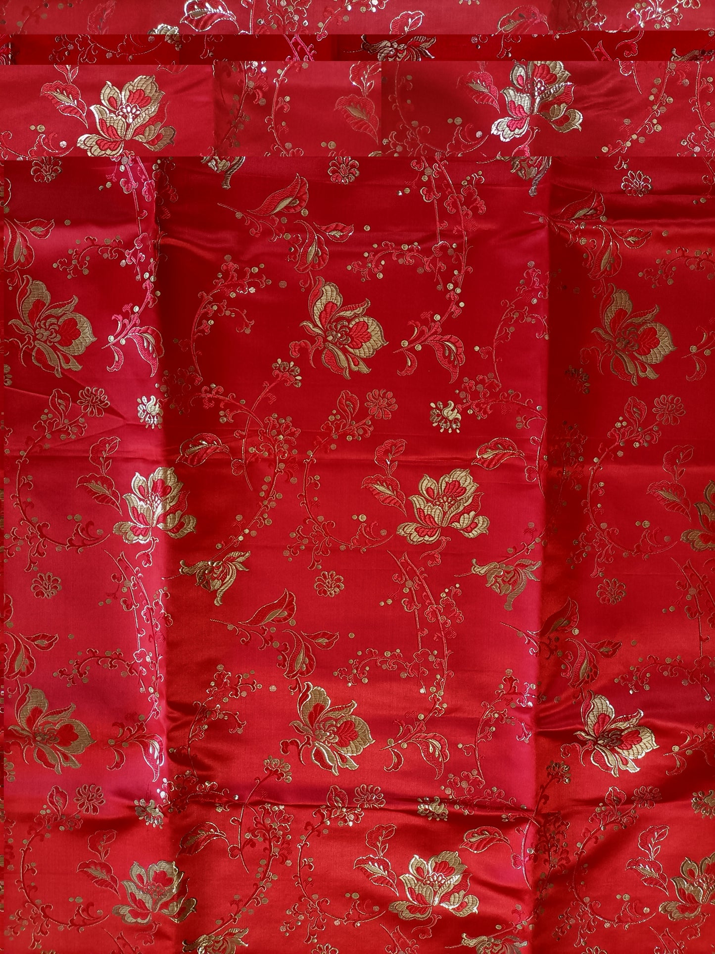 Red Satin Brocade - Fabric Rescue