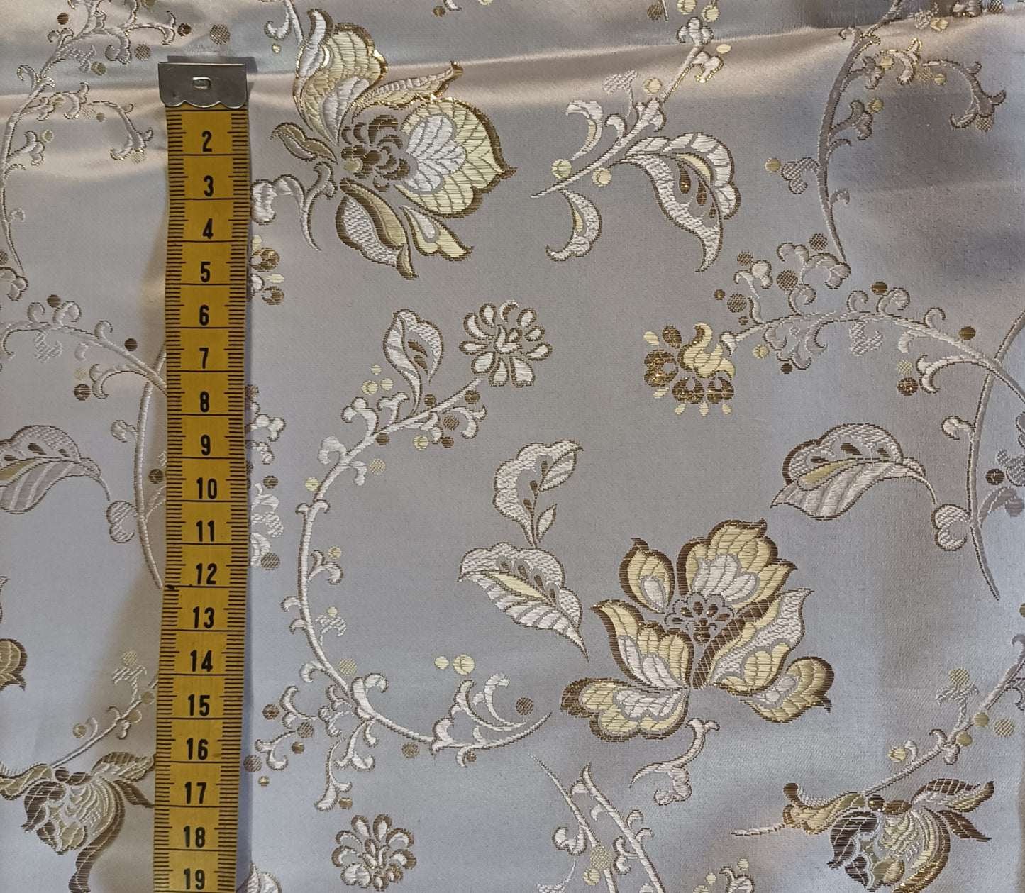 White Satin Brocade - Fabric Rescue