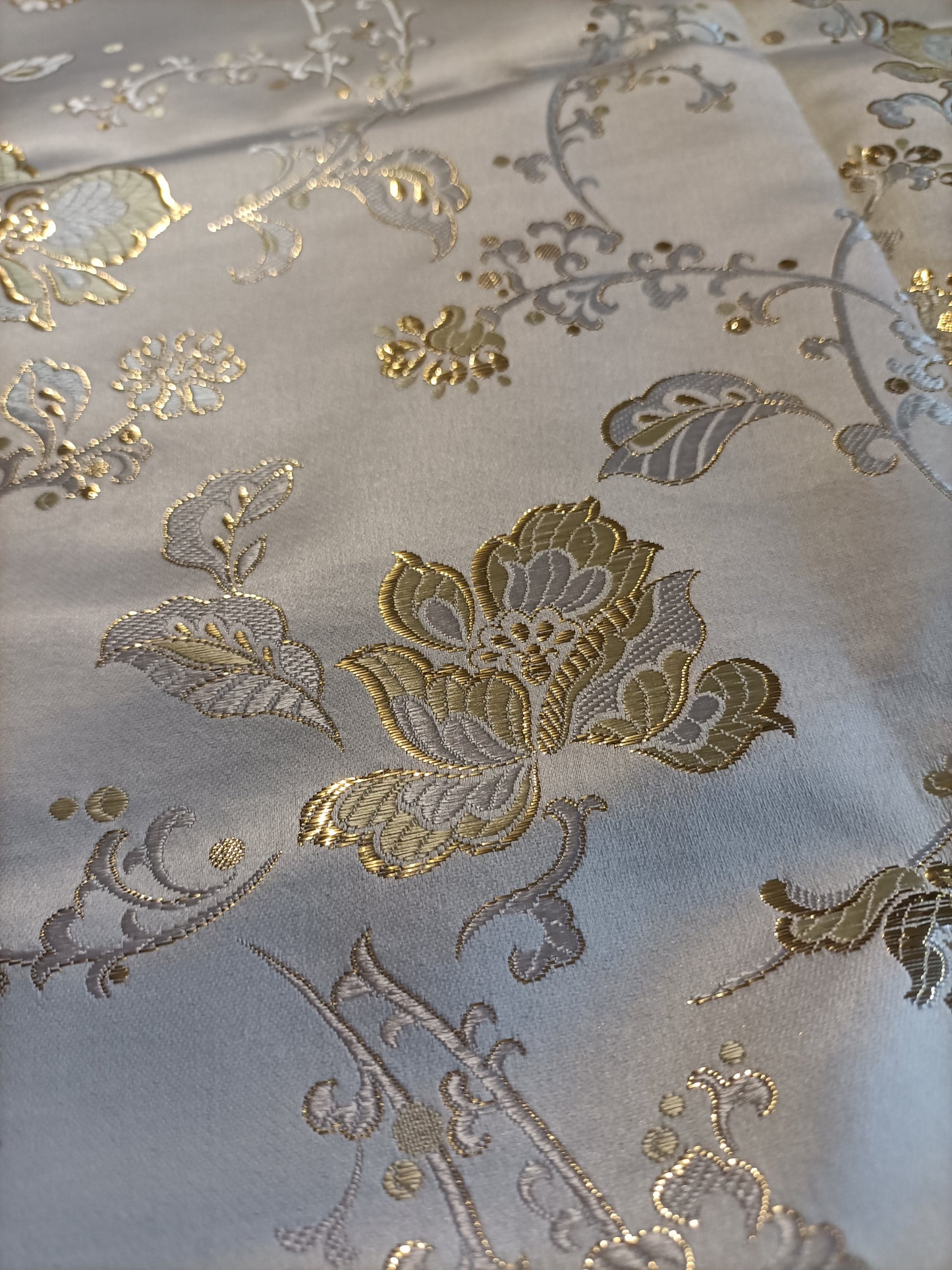 White Satin Brocade - Fabric Rescue