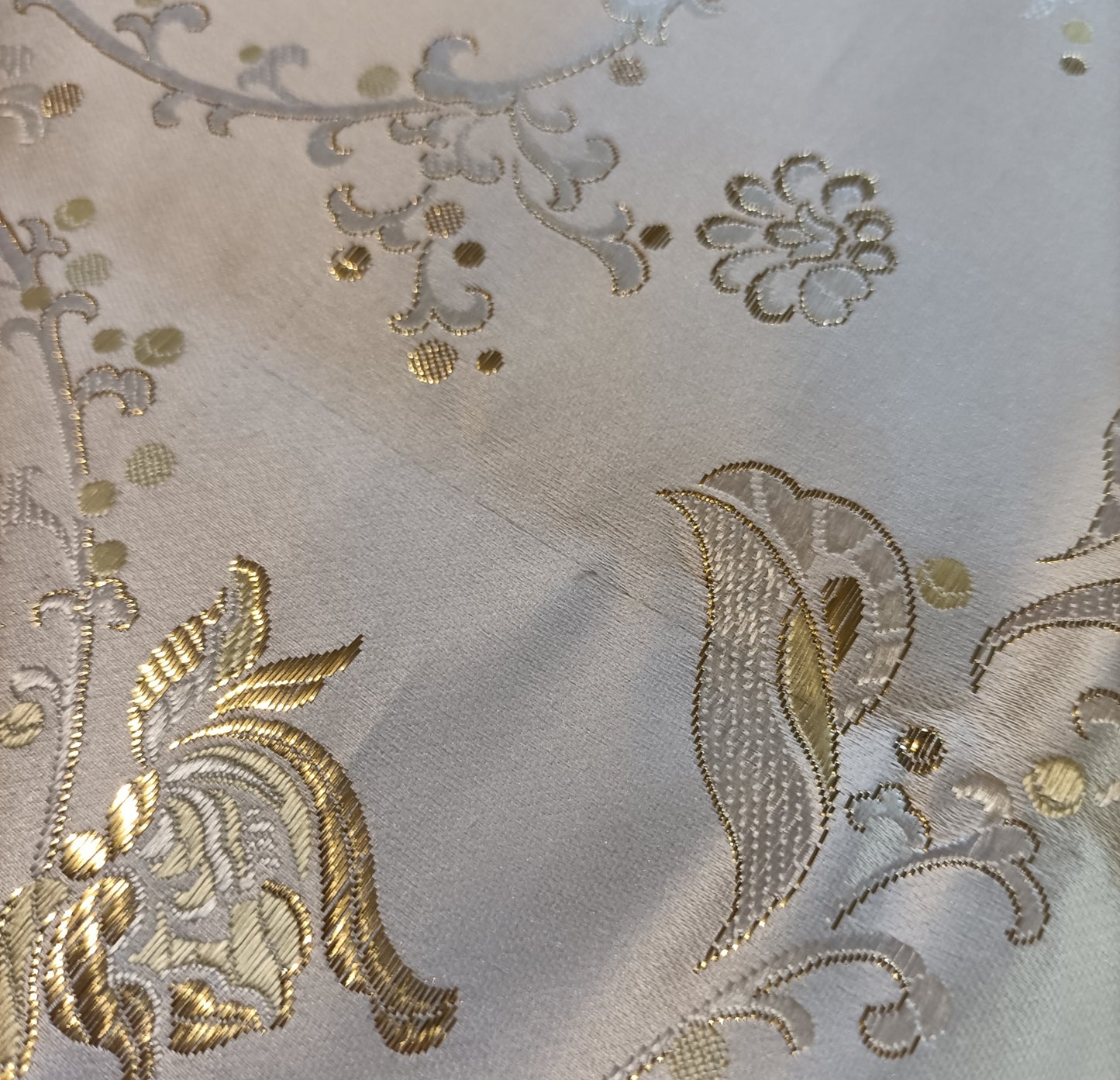 White Satin Brocade - Fabric Rescue