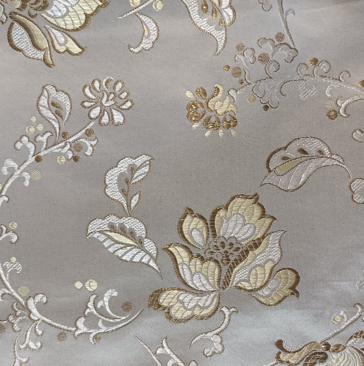 White Satin Brocade - Fabric Rescue