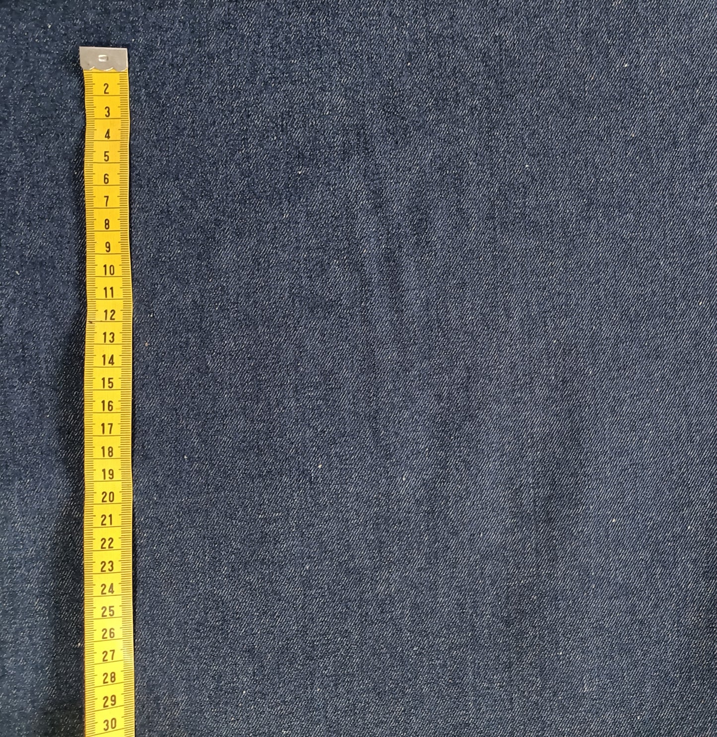 Denim fabric with ruler for sizing