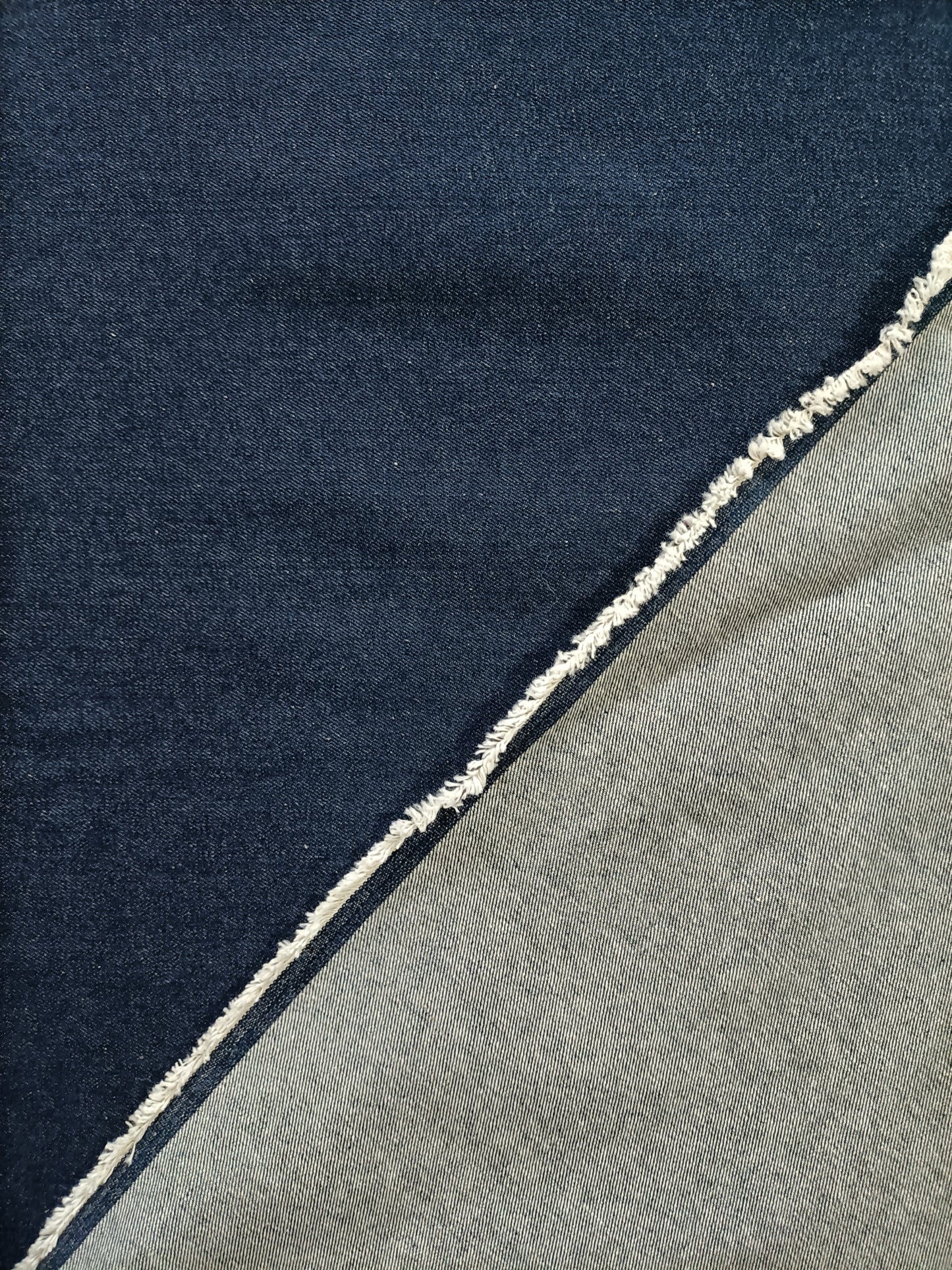 Denim fabric front and back colouring