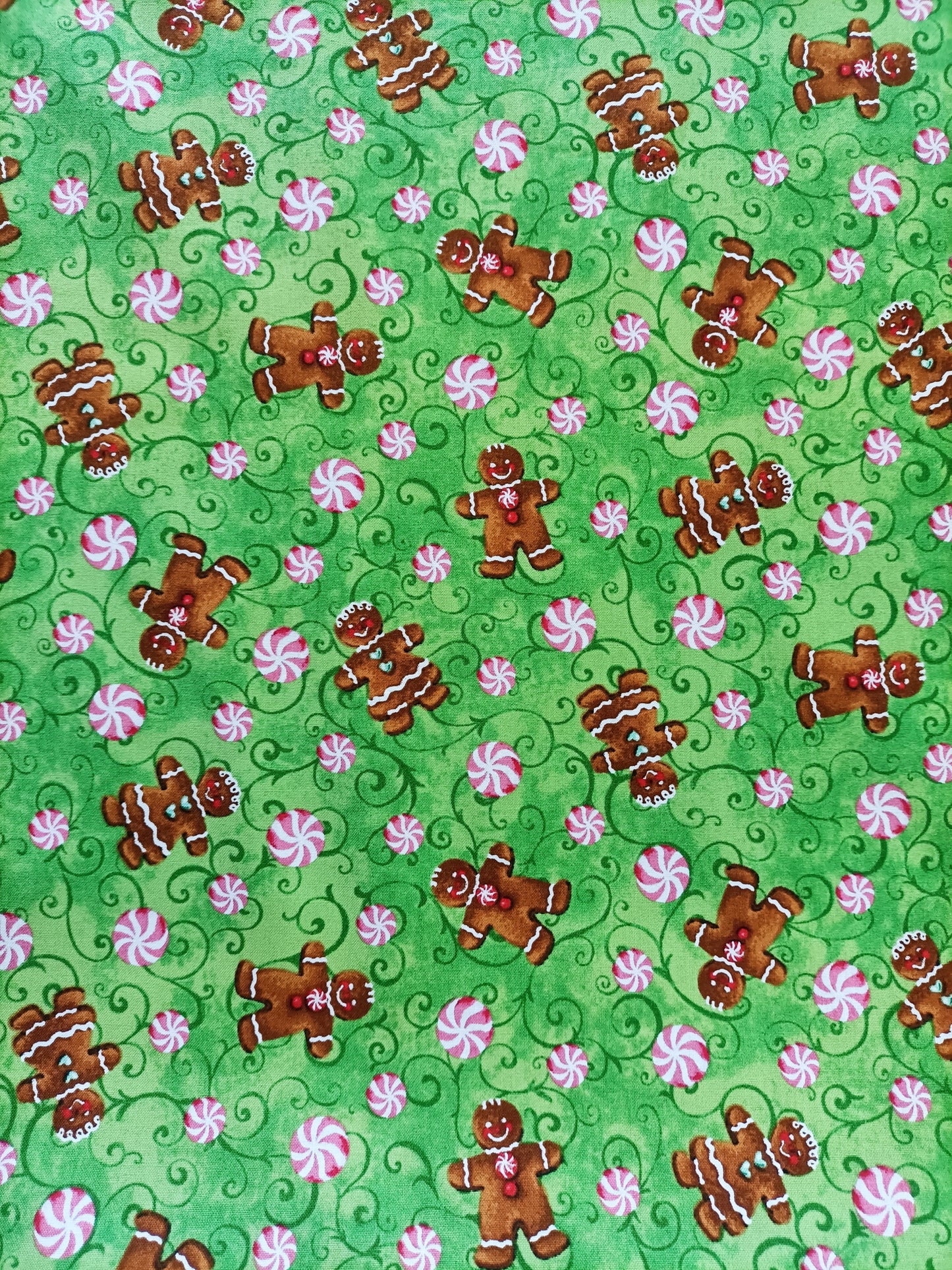 Gingerbread man cotton fabric