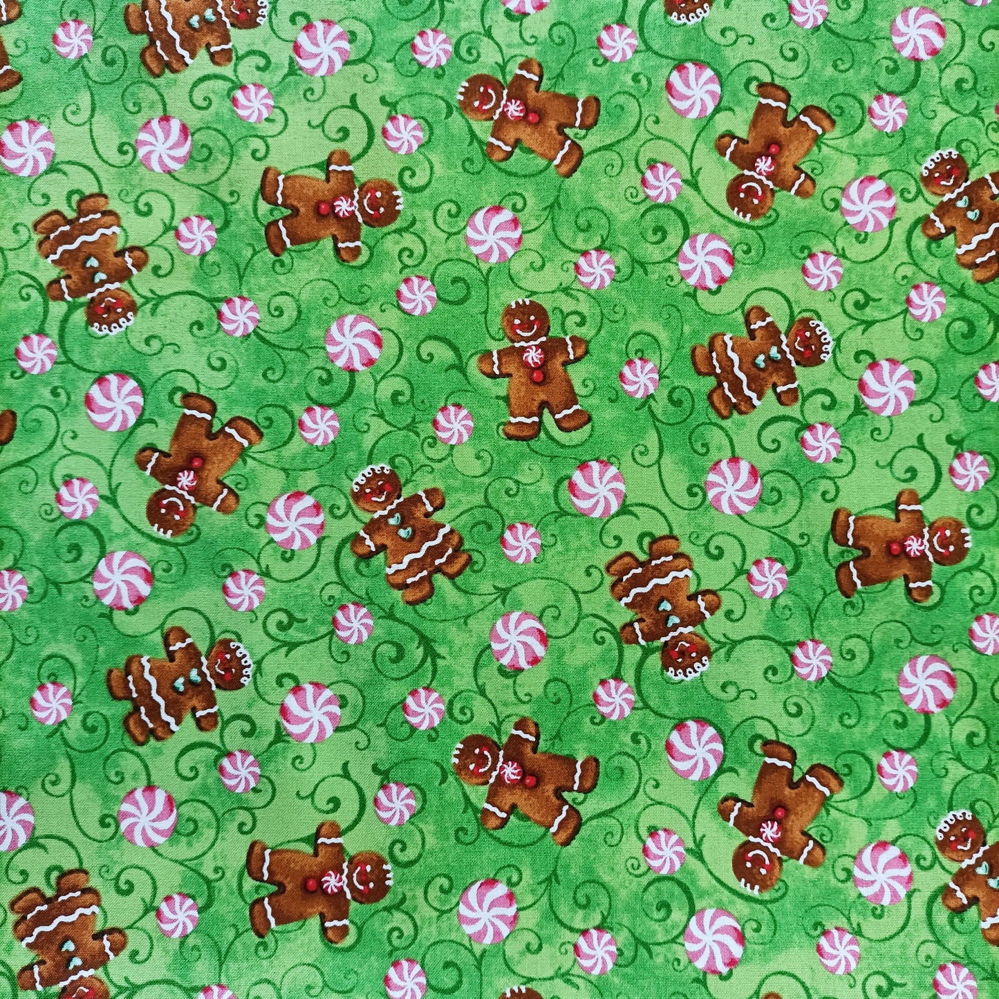 Gingerbread man cotton fabric