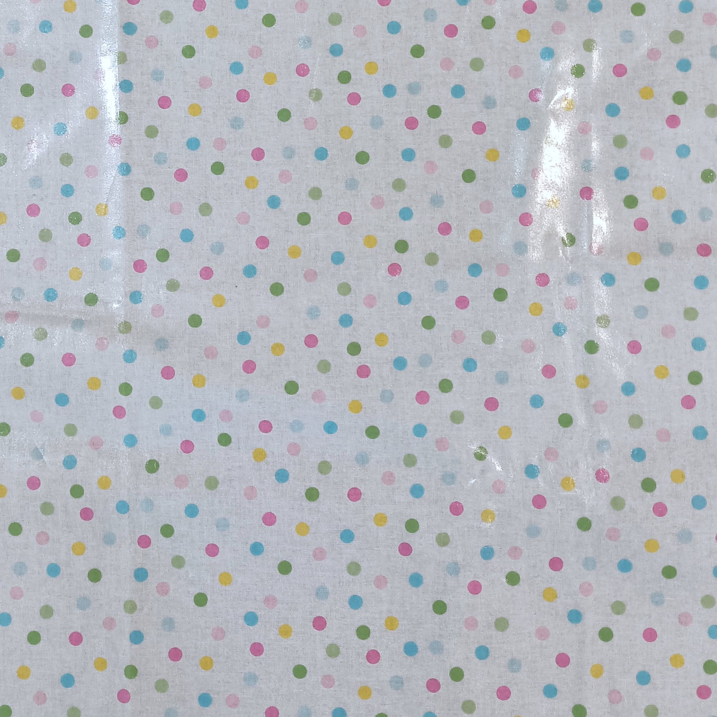 1m Remnant - Laminated Cotton - Pastel Dots - Fabric Rescue