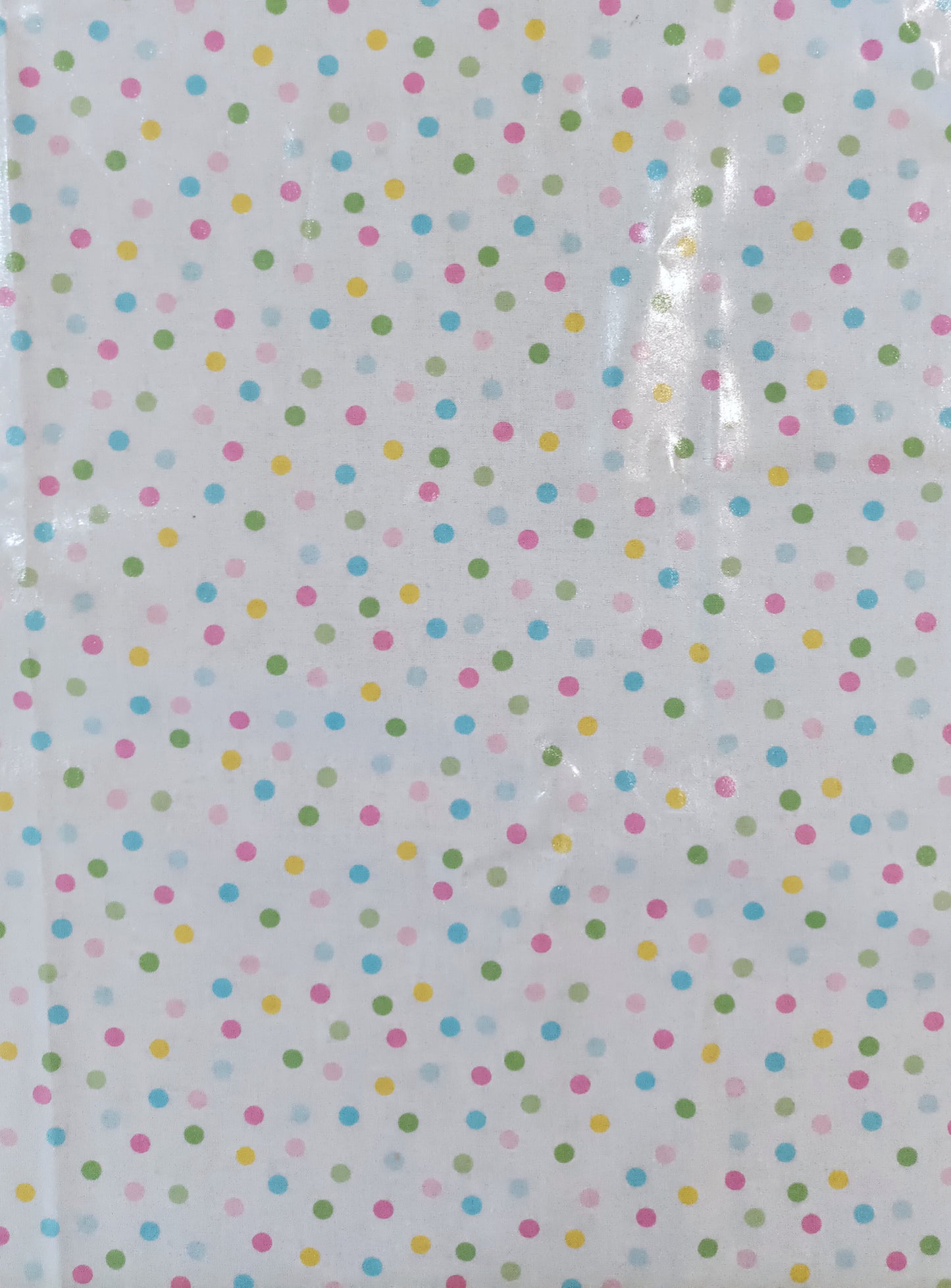 1m Remnant - Laminated Cotton - Pastel Dots - Fabric Rescue