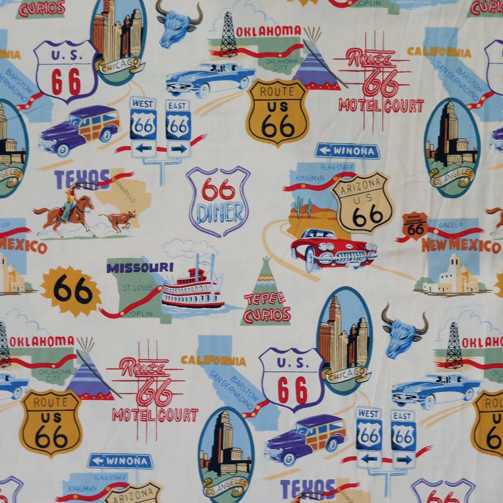 Cotton Fabric - route 66 - Fabric Rescue – AltFabrics