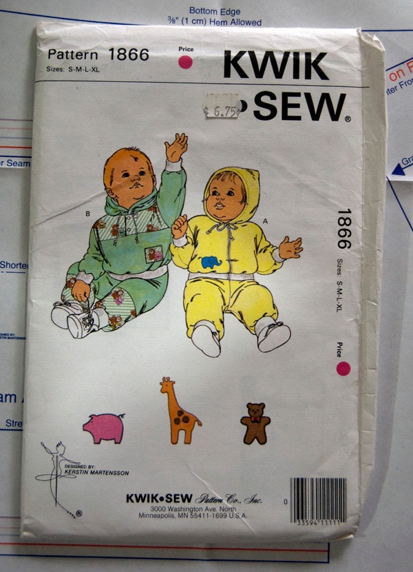 Kwik Sew 1866 Baby jogging suits  Sizes S - XL